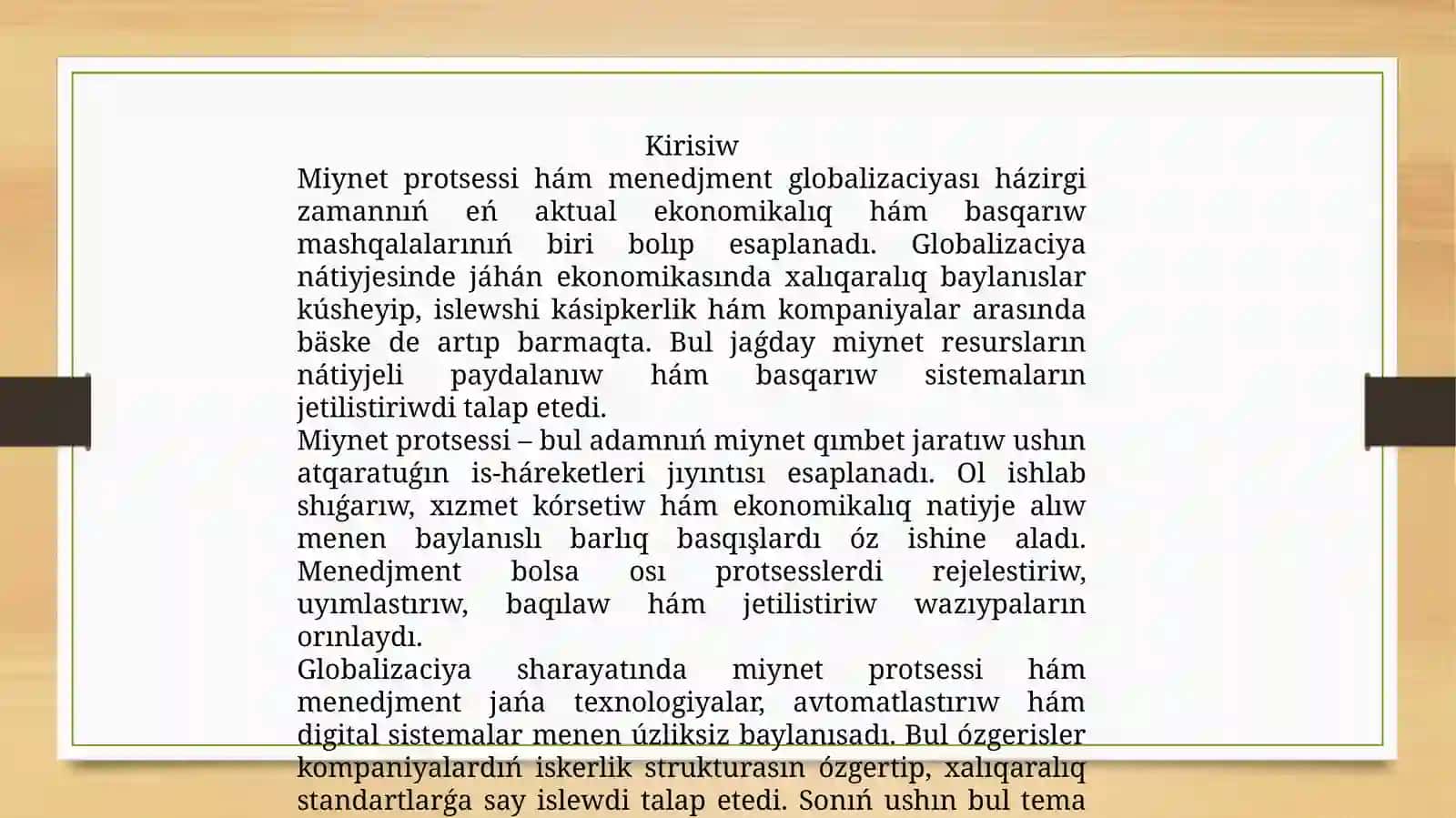 Miynet protsessi hám menedjment globalizaciyası 2