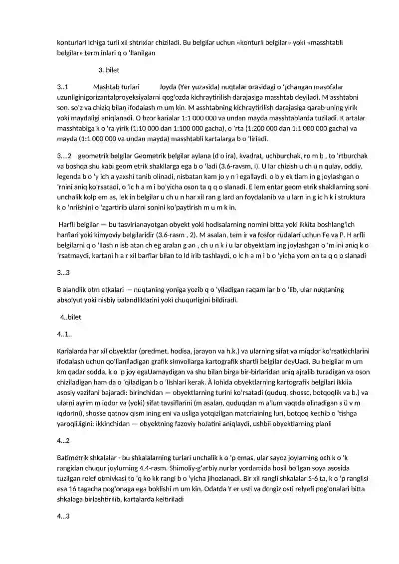 Kartografik tasvirlar, proyeksiyalar va geografik koordinatalar 2