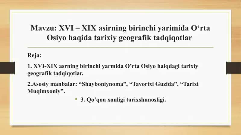 O'rta Osiyo Tarixi 2