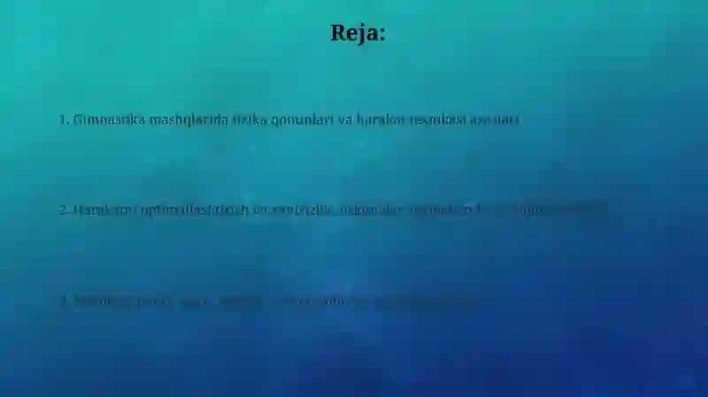 Gimnastika mashqlarida fizika qonunlari va harakat texnikasi asoslari 2