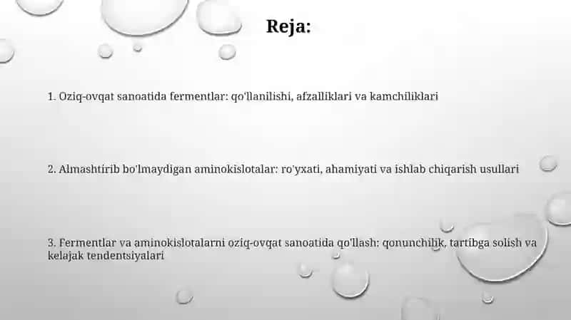 Fermentlarni oziq ovqat sanoatda qoʻllanilishi 2
