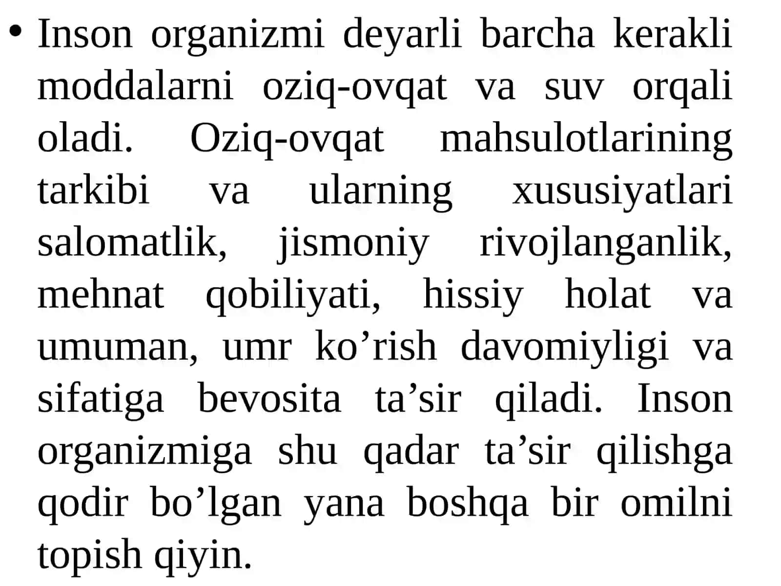 Oziq-ovqat mahsulotlari sifatining inson salomatligiga ta'siri 2
