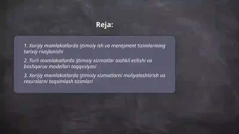Xorijiy mamlakatlarda ijtimoiy ish.menejmentning tahlili 2