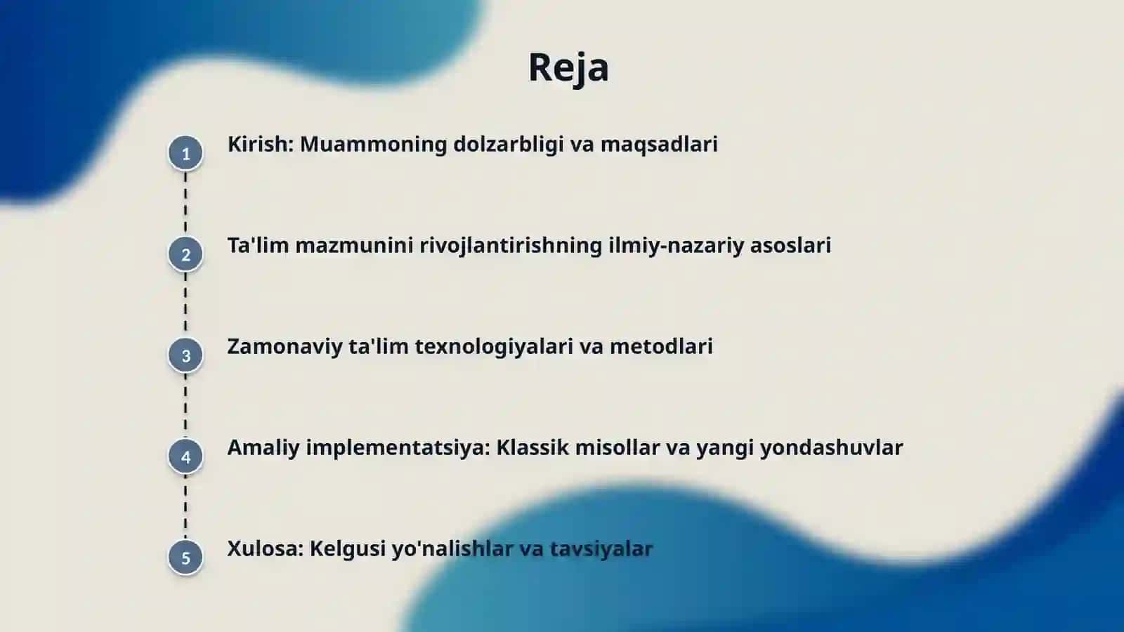 Ta'lim mazmunini  rivojlantirishga oid masalalarni yechimini topish 2