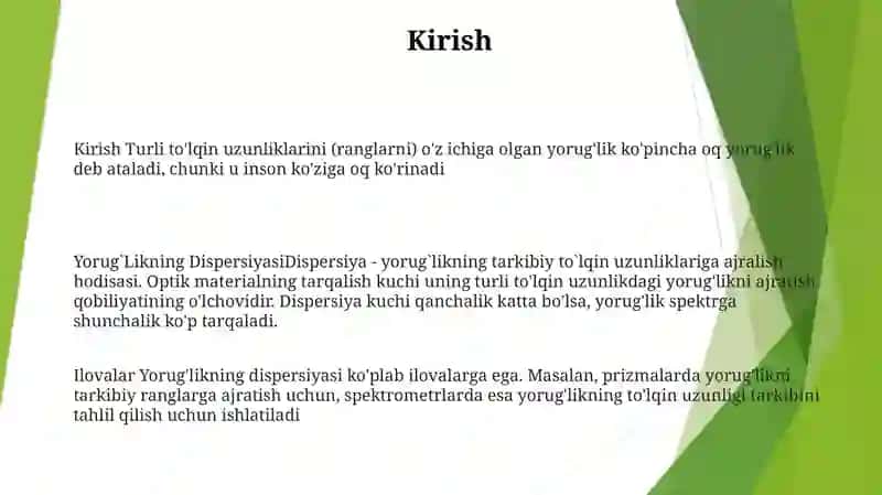 Yorug`Likning Dispersiyasi 2
