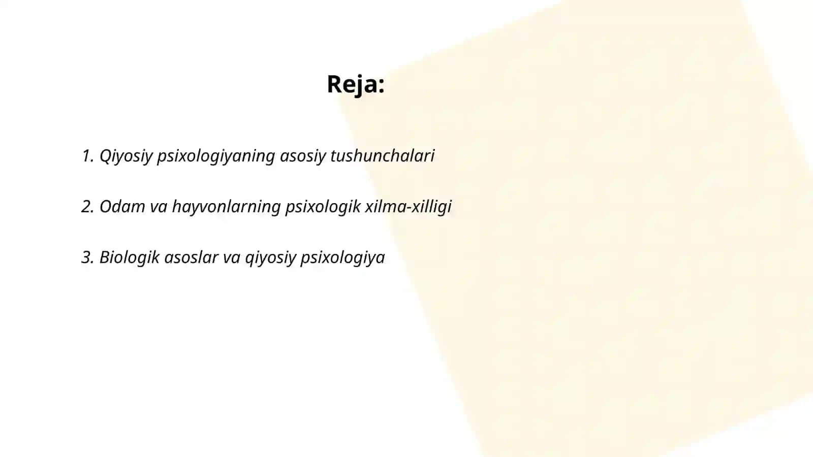 Qiyosiy psixologiya 2