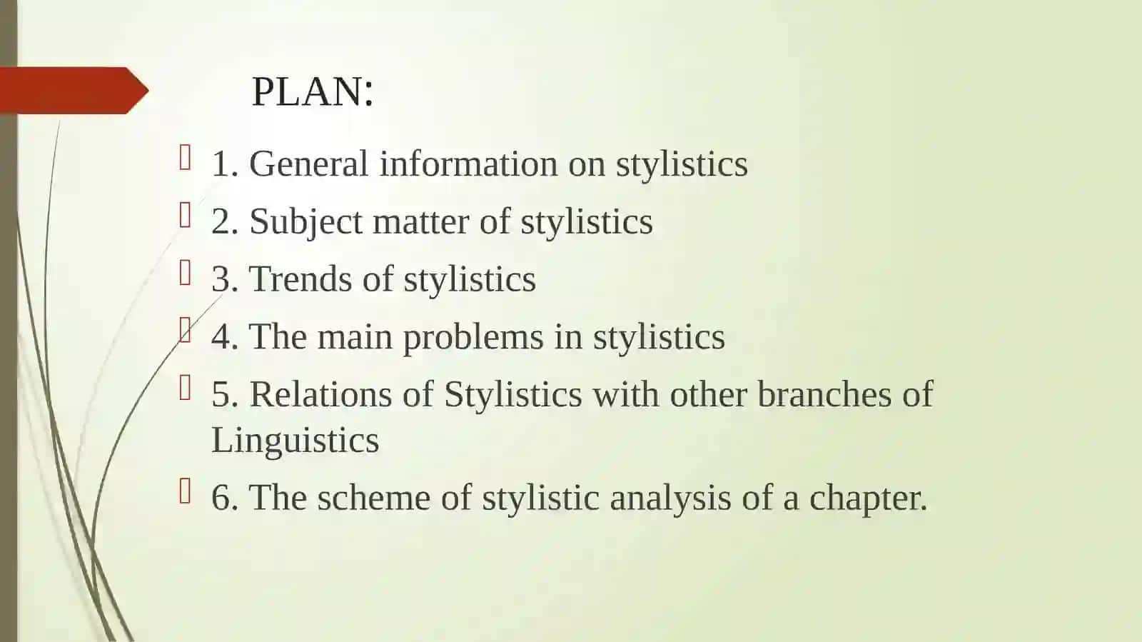 SUBJECT MATTER OF STYLISTICS 2