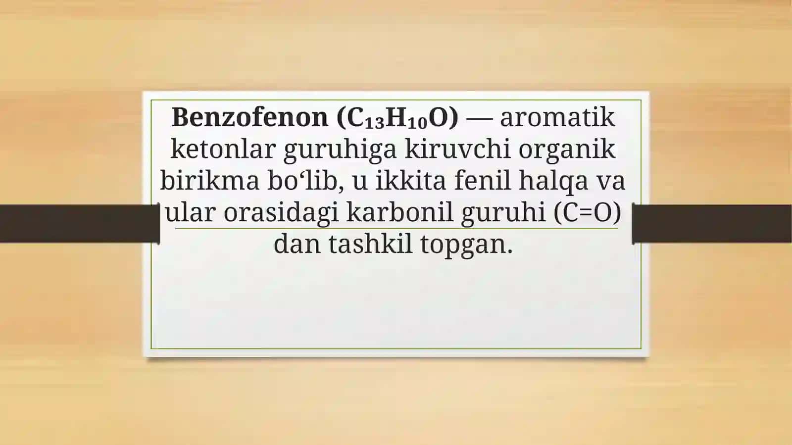 Benzofennon sintezi uning tuzilishi va xossalari 2