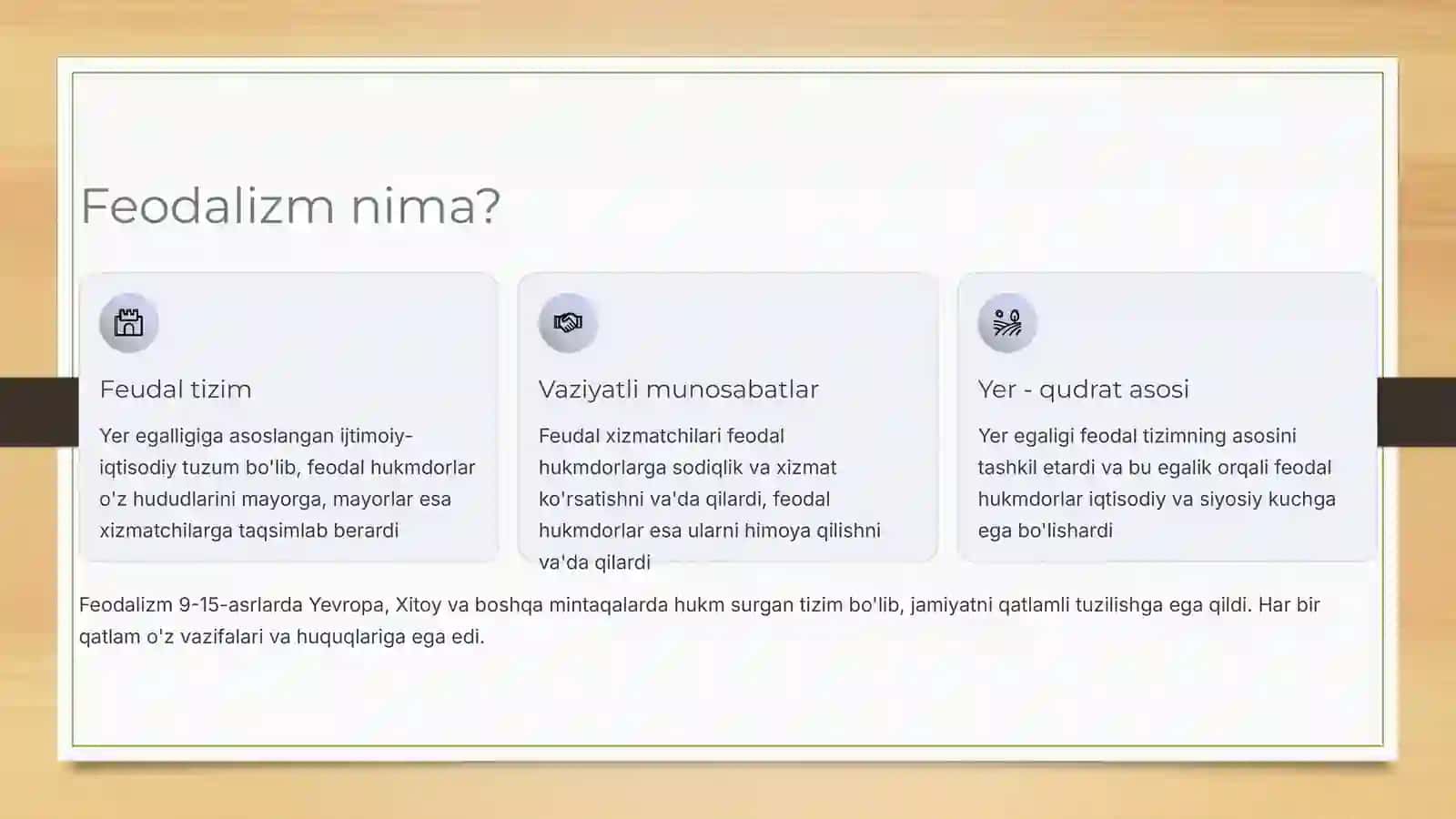 ILK O’RTA ASRLARDA YER EGALIGI MUNOSABATLARI 2