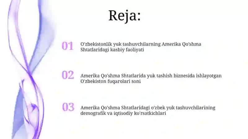 Amerikadagi truck biznesida ishlayotgan o'zbekisonliklar statistikasi 2