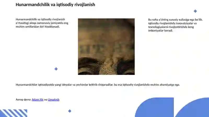 Iqtisodiyotda hunarmandchilik va amaliy san’atning o‘rni 2