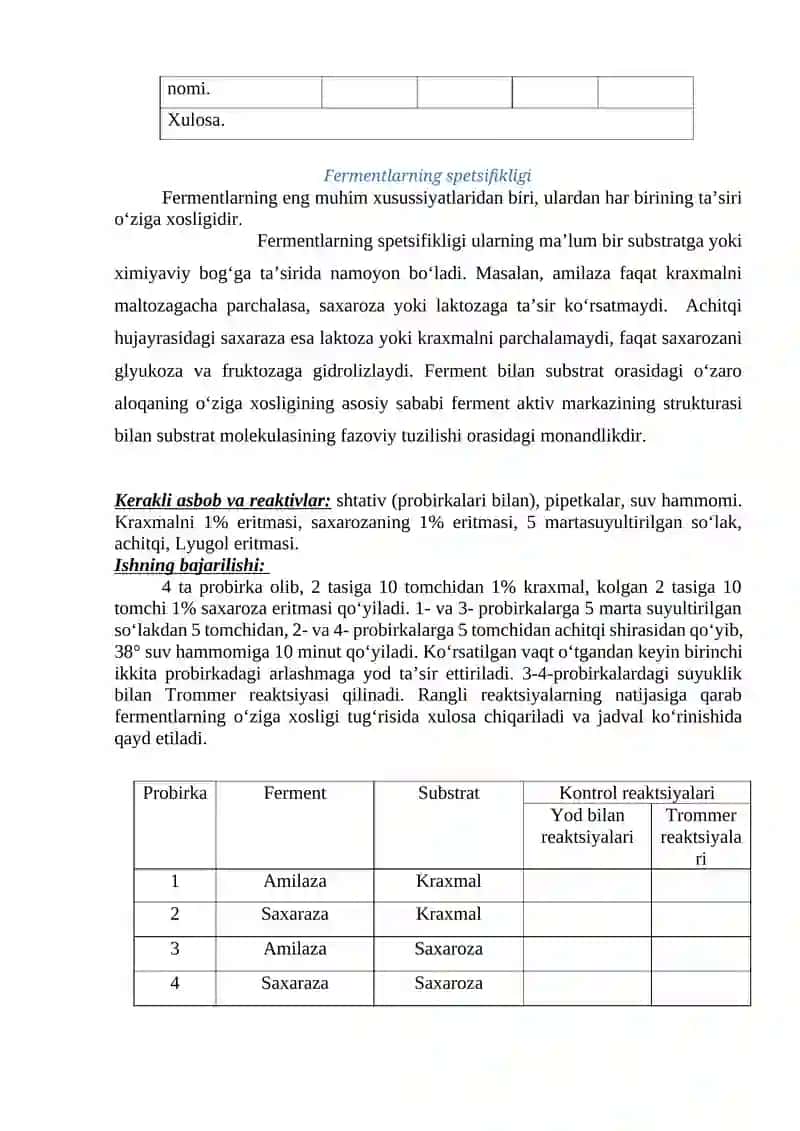 Fermentlar faolligiga ta’sir qiluvchi omillar 2