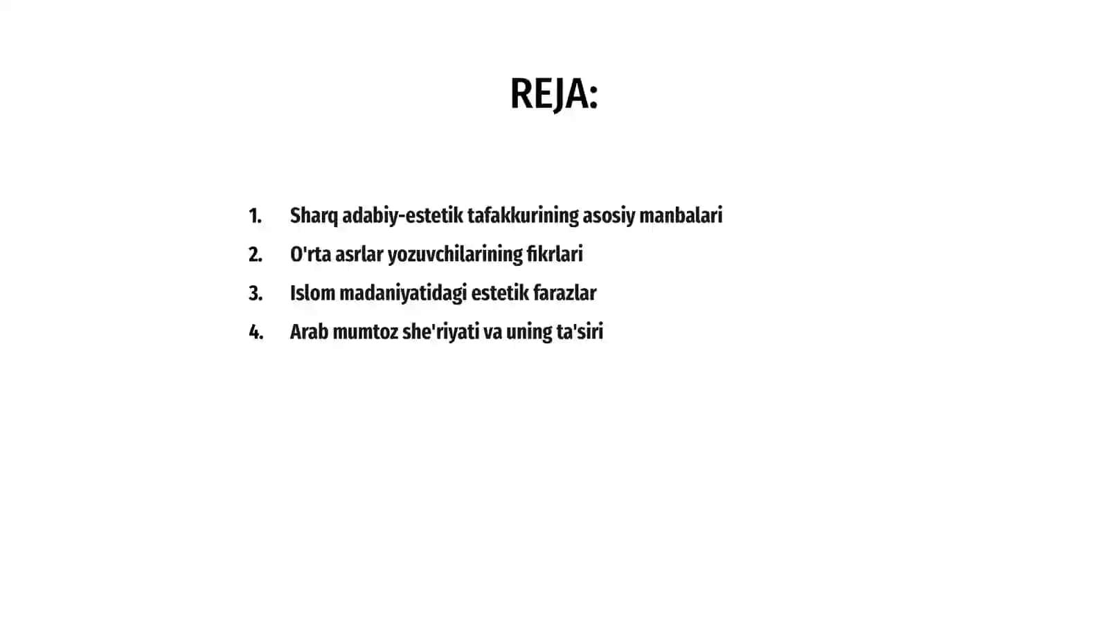 Sharq adabiy-estetik tafakkuriga oid manbalarni o'qish 2