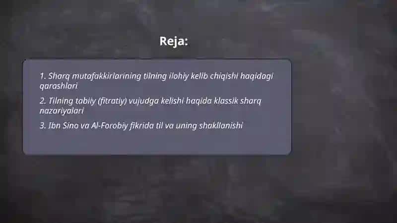 Sharq mutafakkirlarining til shakllanishiga oid qarashlari 2
