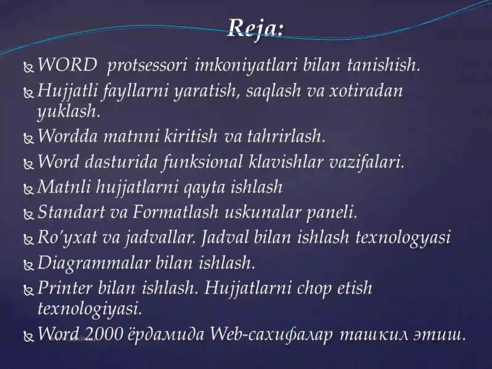 MS WORD matn redaktori 2