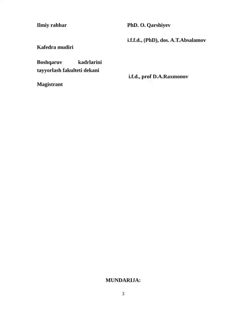 Biznesni boshqarish (Master of Business Administration-MBA) 2