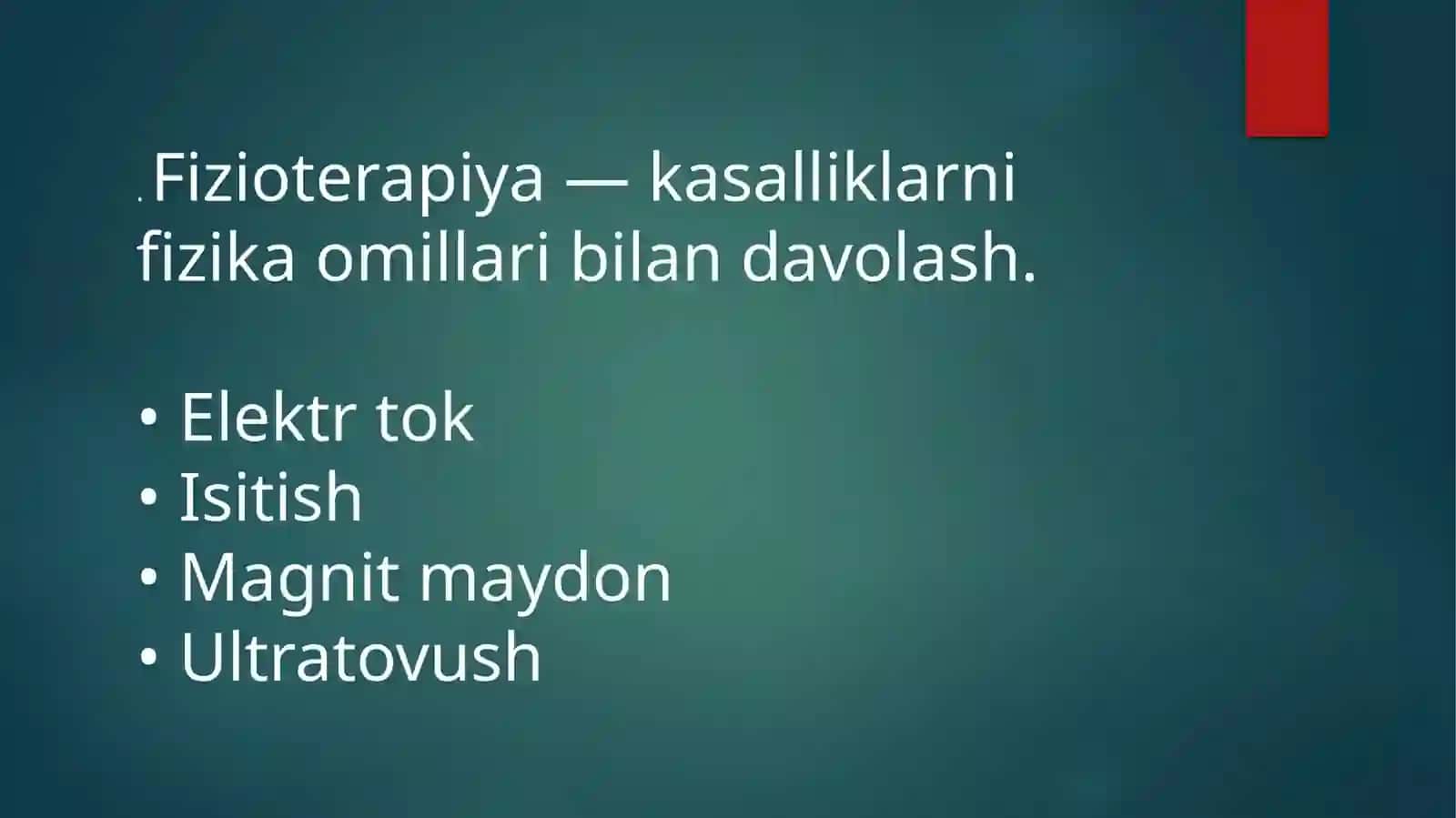 Fizioterapevtik muolajalar va dori moddalarini birgalikda qo‘llash 2
