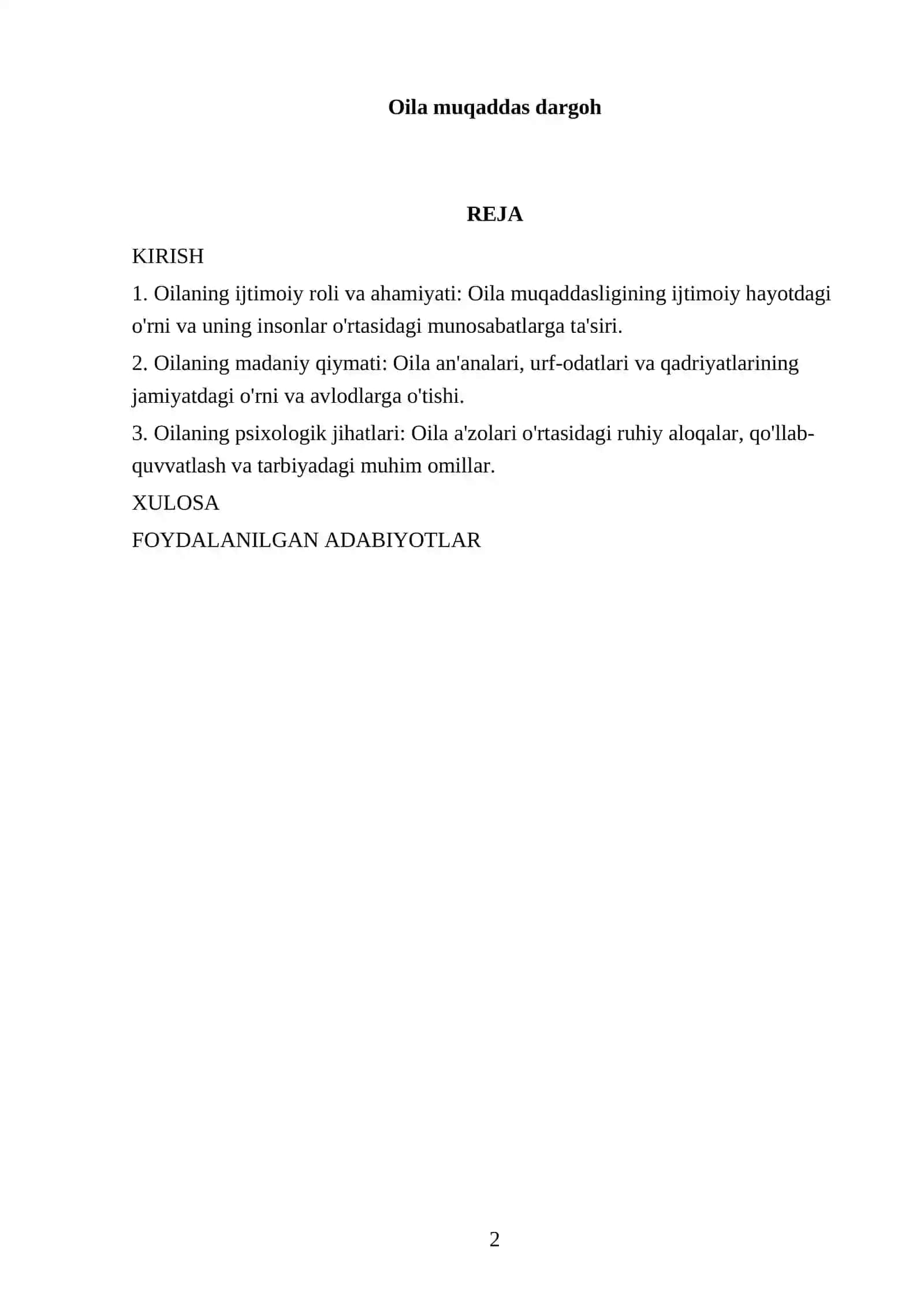 Oila muqaddas dargoh 2