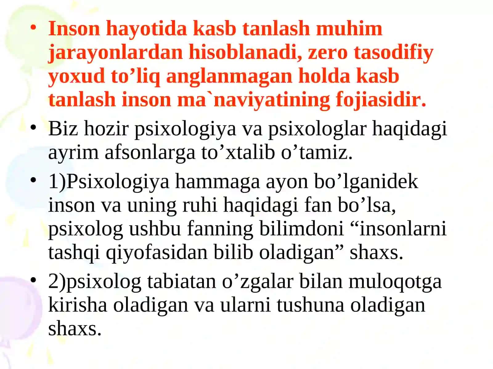 Psixologiya va psixologlar haqida 2