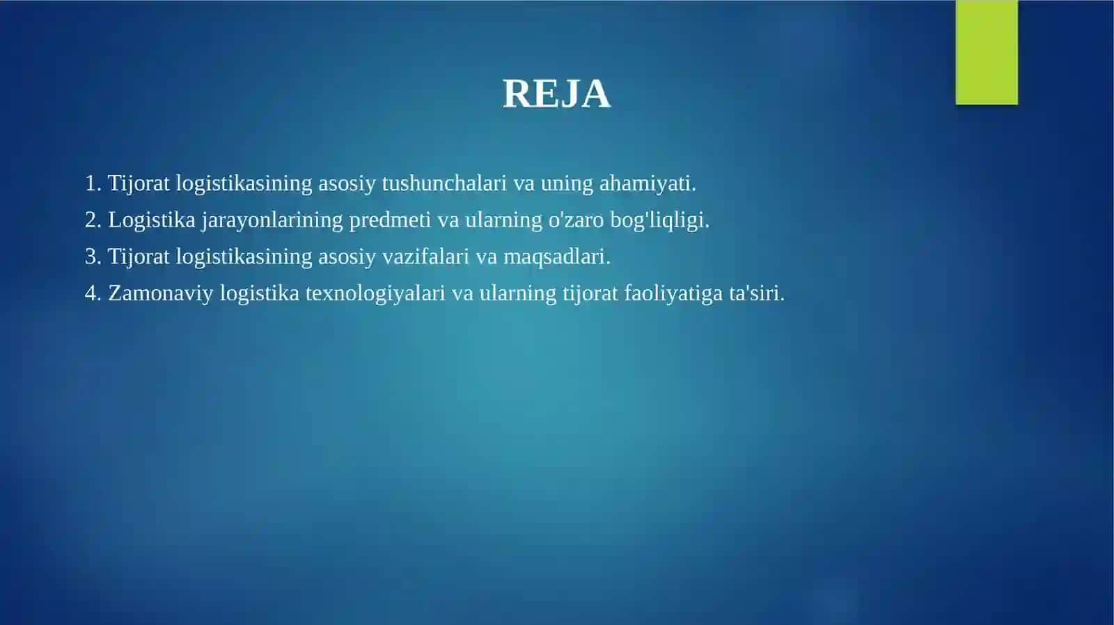 Tijorat logistikasining mohiyati, predmeti va vazifalari. 2