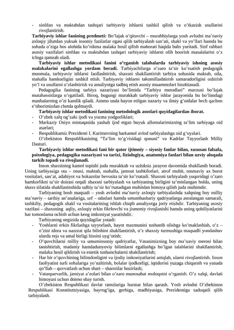 Tarbiyaviy ishlar metodikasi 2