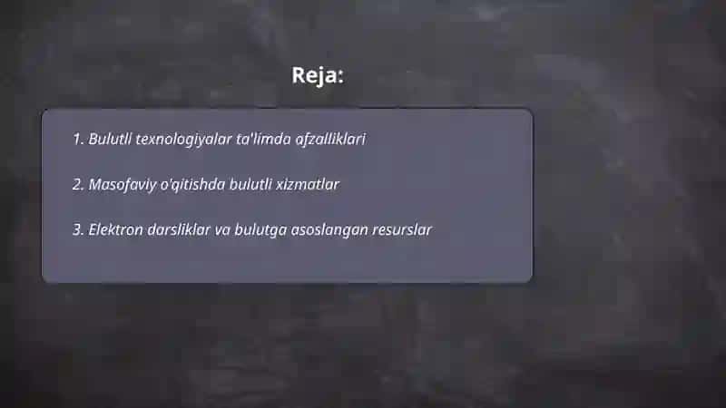 Bulutli texnologiyalar ta'limda afzalliklari 2