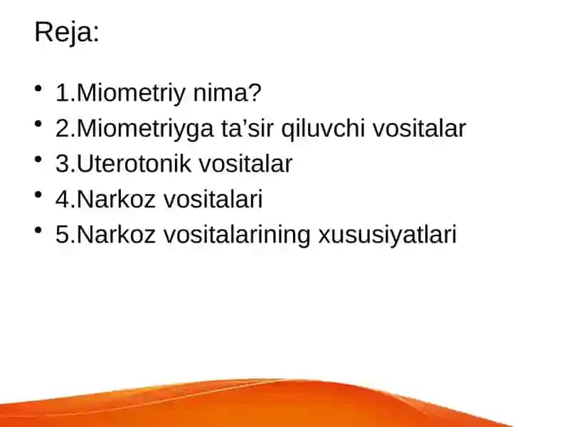 Miometriyga ta'sir etuvchi vositalar 2