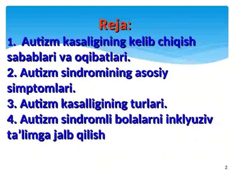 Autizm sindromli bolalarni inklyuziv ta’limga jalb qilish 2