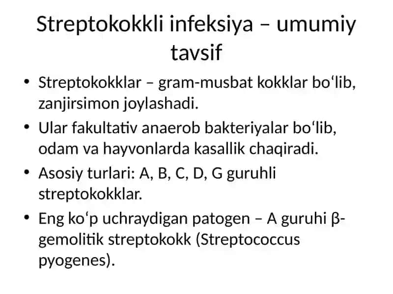 Streptokokkli infeksiya va Pnevmokokk infeksiyasi 2