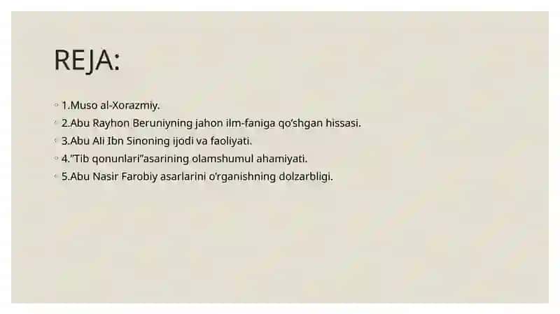 O'rta Osiyolik allomalarning jahon sivilizatsiyasiga qo'shgan hissasi 2