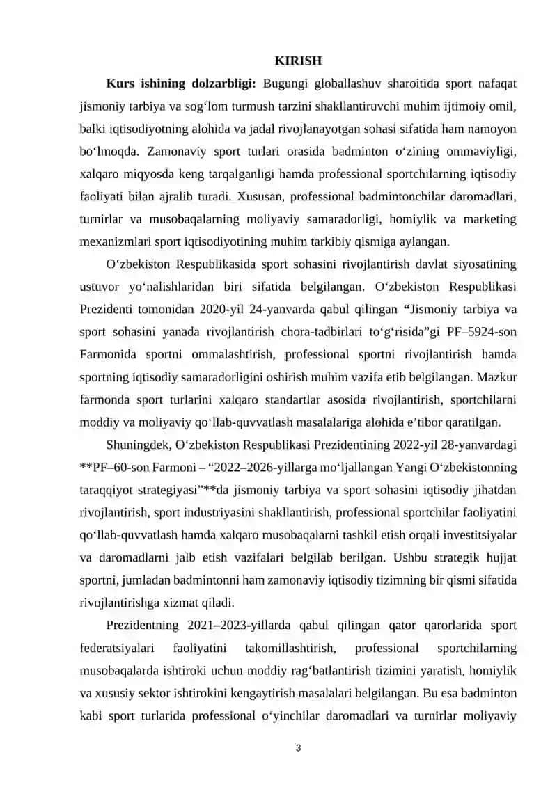 Badmintonning iqtisodiy jihatlari professional o‘yinchilar va turnirlar daromadlari 2