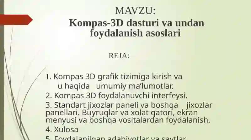 Kompas-3D dasturi va undan foydalanish asoslari 2