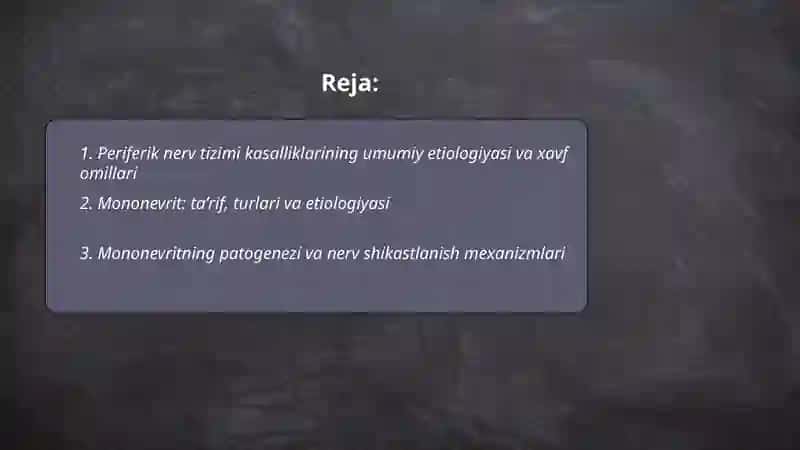 Periferik nerv tizimi kasalliklari 2