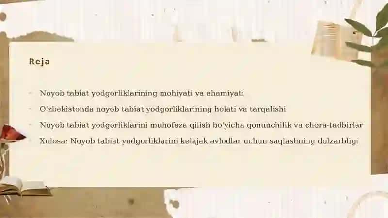 Noyob Tabiat Yodgorliklari: Mohiyati va Ahamiyati 2