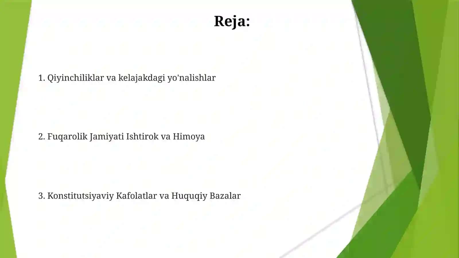 Yangi O'zbekistinda inson haq-huquqlari va erkinliklari kafolatining yaratilishi 2