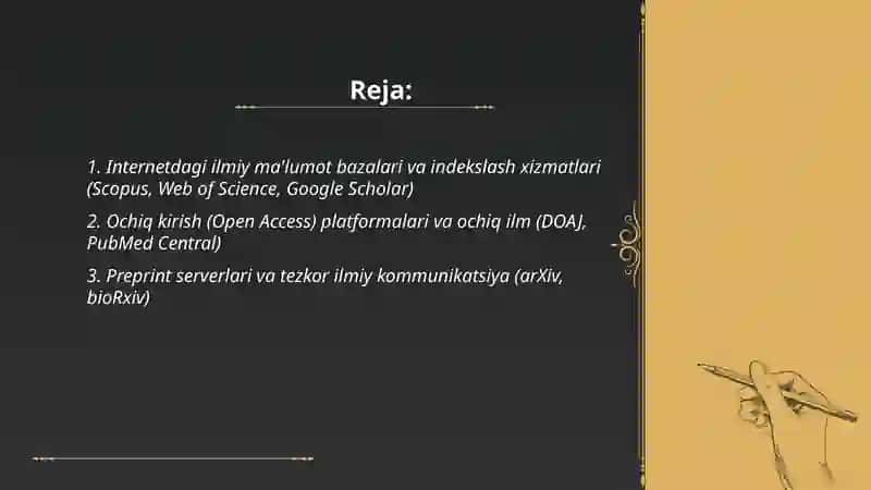 Ilmiy tadqiqotning zamonaviy usullari va vositalari haqida Internetdagi malumotlar 2