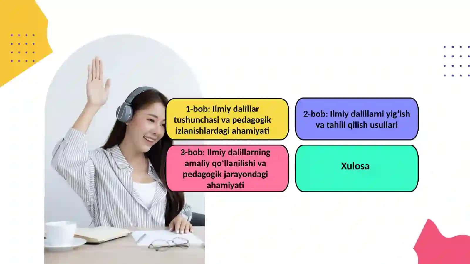 “Ilmiy dalillarning pedagogik izlanishlardagi o’rni” 2