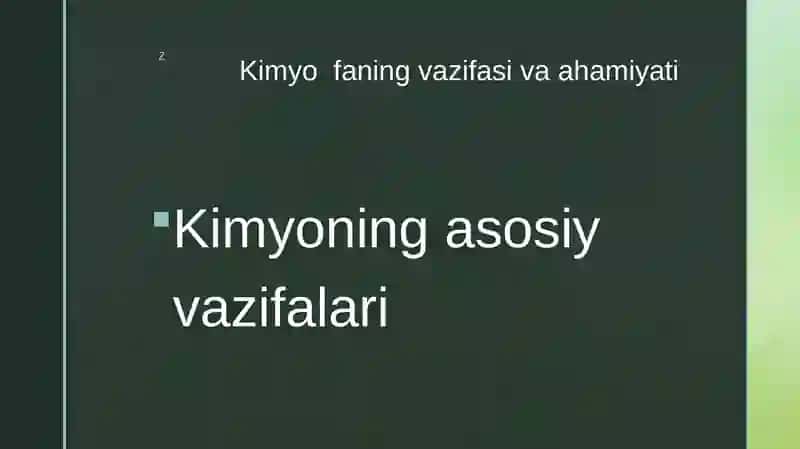 Kimyo faniga kirish 2