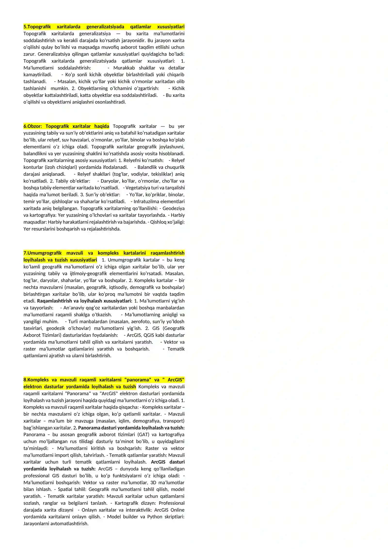 Xaritaning raqamli originalini tuzishda foydalaniladigan elektron dasturlar texnik vositalar 2