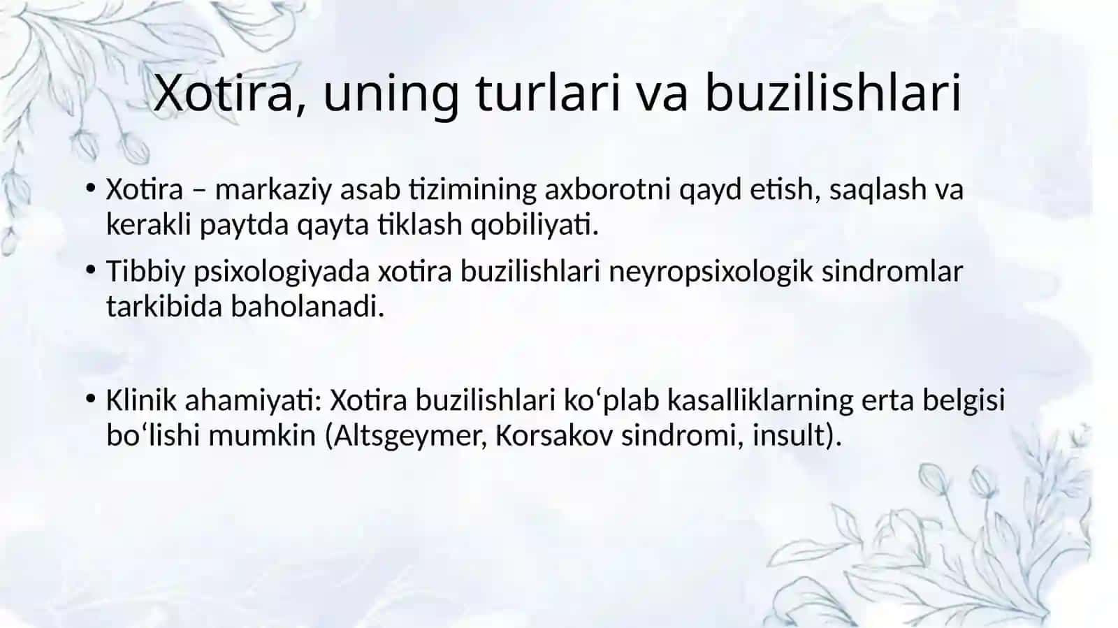 Tibbiypsihologiya fanidan mustaqil ishi 2