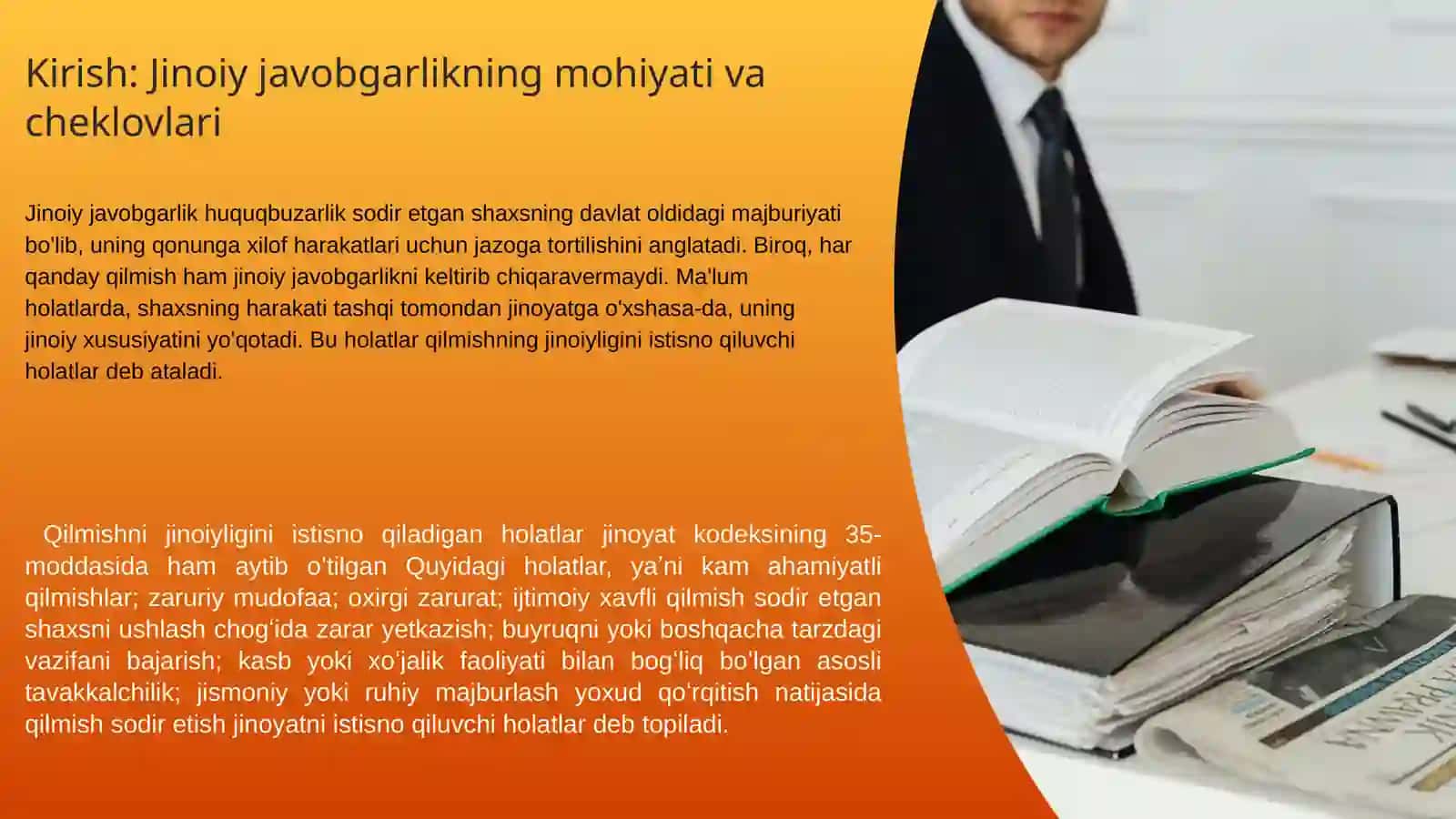 Qilmishning jinoiyligini istisno qiladigan holatlar 2