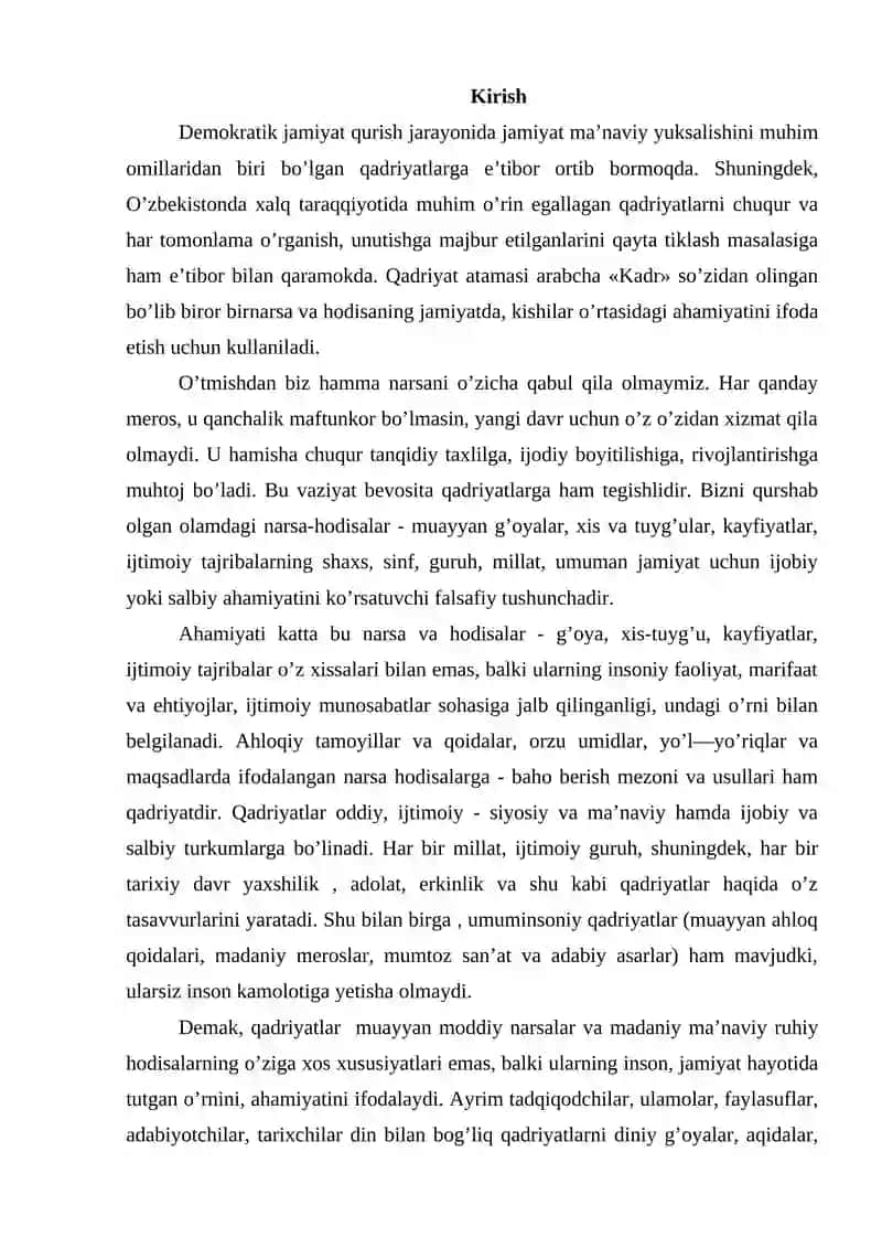 Milliy va diniy qadriyatlar va ularning o’ziga xosligi 2
