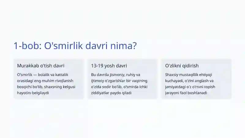 O'smirlik davrining psixologik muammolari 2