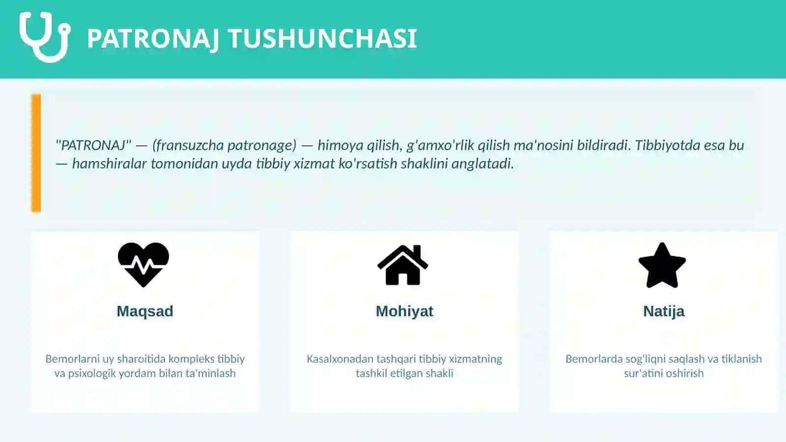 Patronaj xizmatini tashkil etishda hamshiralarning o'rni 2