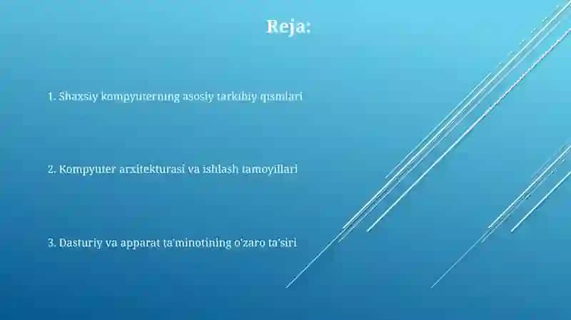 Shaxsiy kompyuterning tuzilishi va arxitekturasi 2