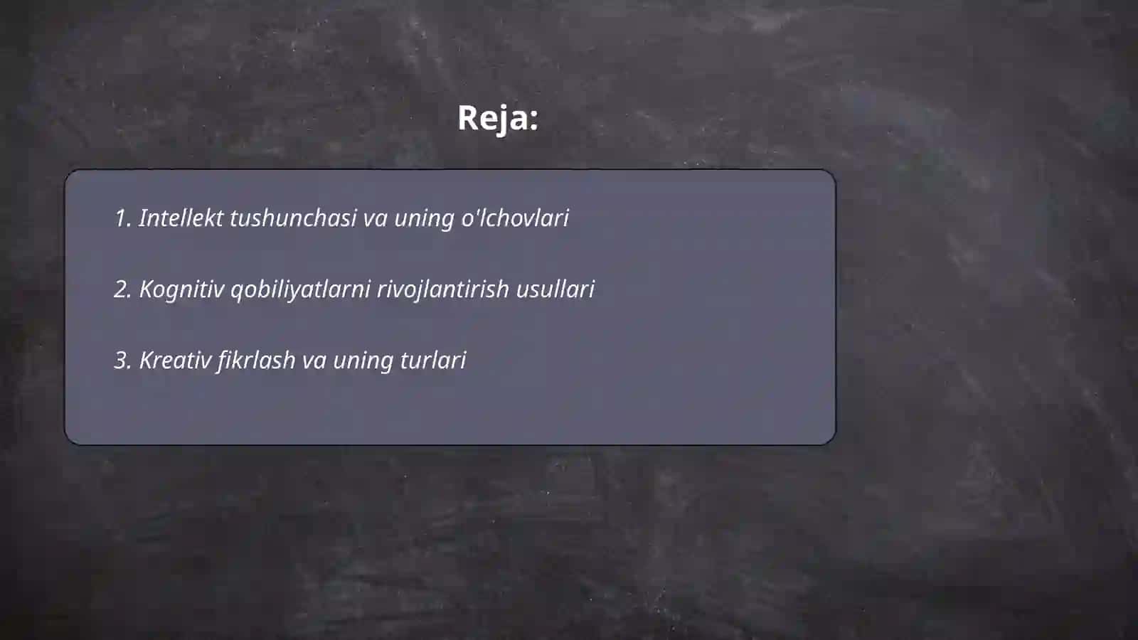 Intellekt va kreativlik nazarivalari 2