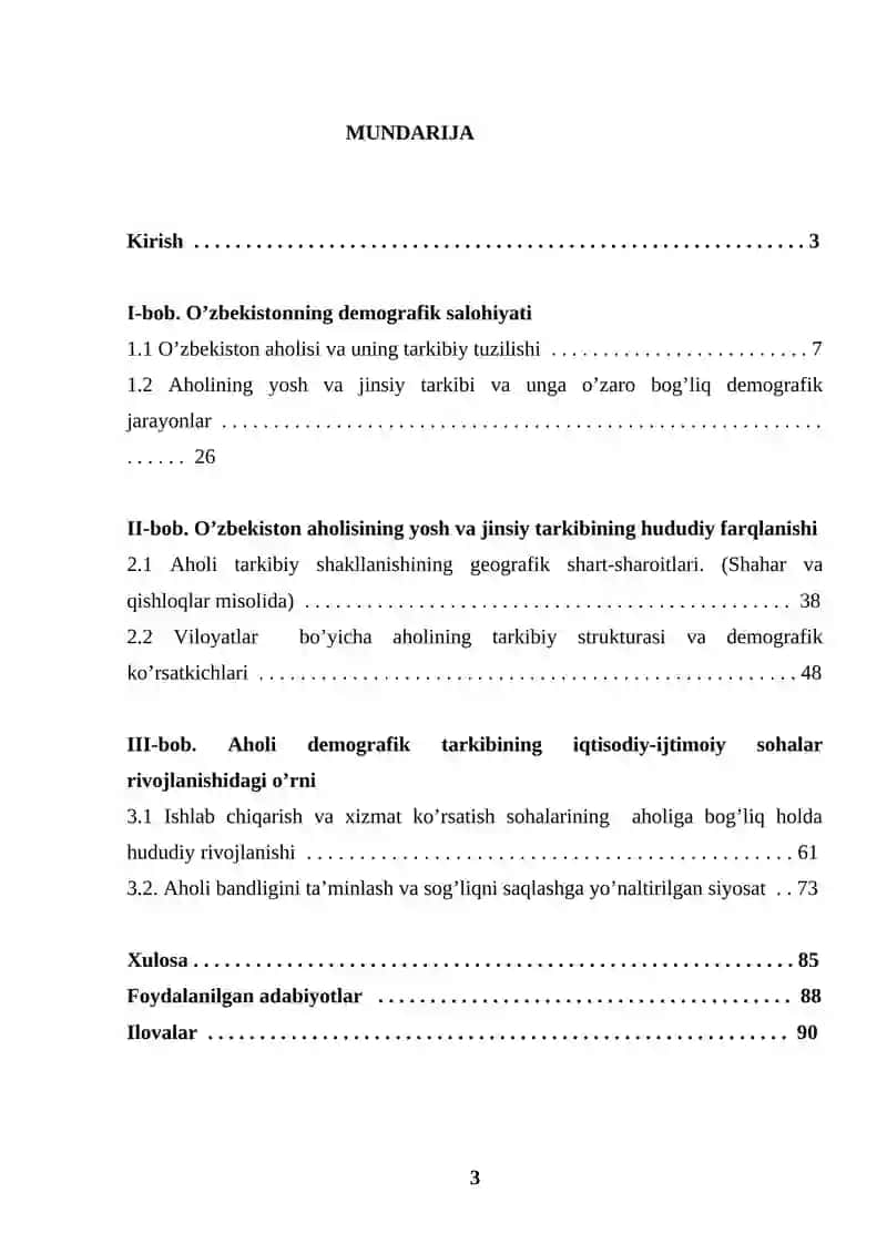 O’zbekistonning demografik salohiyati 2