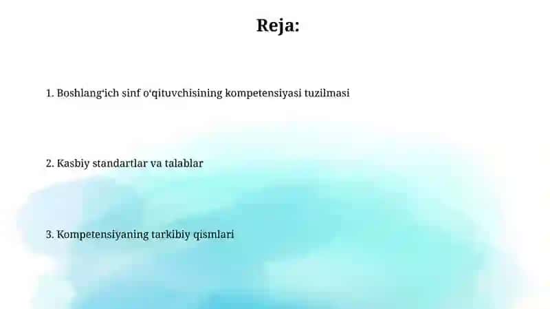 Boshlanğich ta'lim o'qituvchisining kompetentligining tuzilishi 2