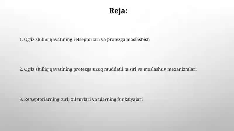 Og‘iz shilliq qavatining retseptorlari 2