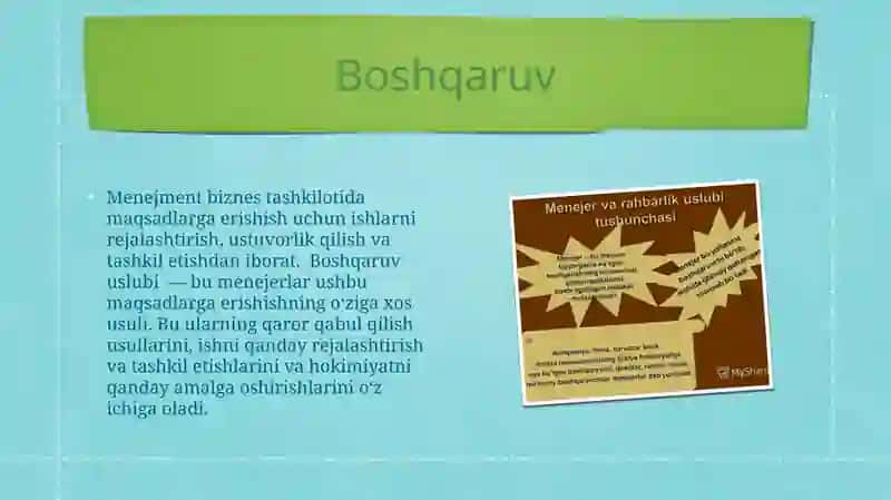Boshqaruv uslublari 2